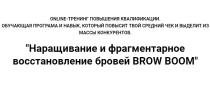 Тренинг
 Наращивание и фрагментарное восстановление бровей BROW BOOM